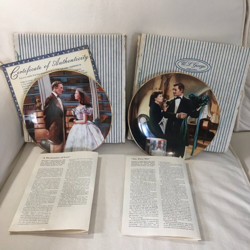 Gone With Wind Collector Plates Set of 2